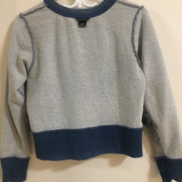 Club Monaco Cropped Blue Crewneck Sweatshirt XS - Picture 13 of 15